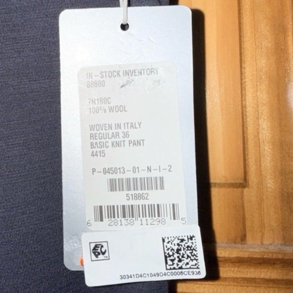 NWT Men’s SAMUELSOHN-DRAWSTRING STRETCH DRESS PANT-Midnight Navy-36x37 - Picture 8 of 8